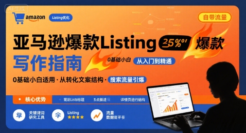 亚马逊爆款Listing写作方法，亚马逊0基础小白也能写爆款自带流量的Listing-卓别林资源社