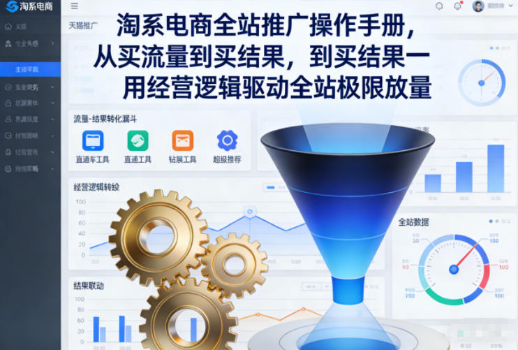 淘系电商全站推广操作手册，从买流量到买结果一用经营逻辑驱动全站极限放量-卓别林资源社