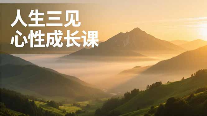 人生三见心性成长课,见天地众生自己,搞透人性安顿身心,活出清晰自我,内在富足无价-卓别林资源社