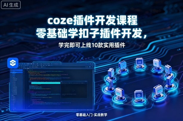 coze插件开发课程，零基础学扣子插件开发，学完即可上线10款实用插件-卓别林资源社