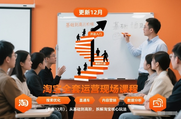淘宝全套运营现场课程(更新12月)，从基础到高阶，拆解淘宝核心玩法-卓别林资源社