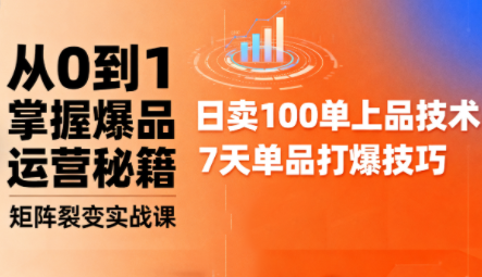 抖音小店爆品打造与矩阵裂变实战课-卓别林资源社