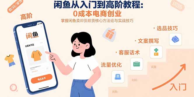 闲鱼从入门到高阶教程：0成本电商创业，掌握闲鱼卖货核心方法论与实战技巧-卓别林资源社