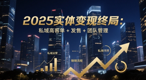 2025实体变现终局：私域高客单+发售+团队管理-卓别林资源社
