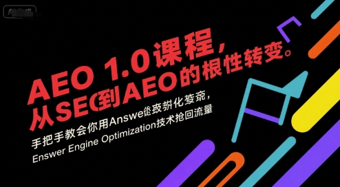 AEO 1.0 课程，从SEO到AE0的基命性转变，手把手教会你用AnswerEngineOptimization技术抢回流量(更新)-卓别林资源社