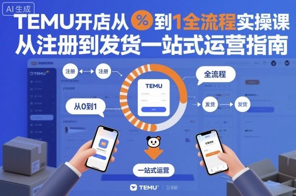 TEMU开店从0到1全流程实操课，从注册到发货一站式运营指南-卓别林资源社
