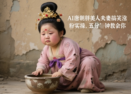 AI唐朝胖美人夫妻搞笑涨粉实操，五分钟教会你-卓别林资源社