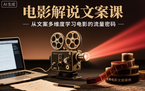 电影解说文案课，从文案多维度学习电影的流量密码-卓别林资源社