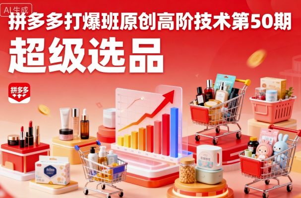拼多多打爆班原创高阶技术第50期，超级选品-卓别林资源社