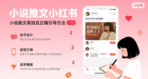 小说推文小红书高转化引导方法实操课，小说推文高效且正确引导方法-卓别林资源社