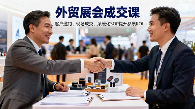外贸展会成交课,含目标制定、客户邀约、现场成交,系统化SOP提升参展ROI-卓别林资源社
