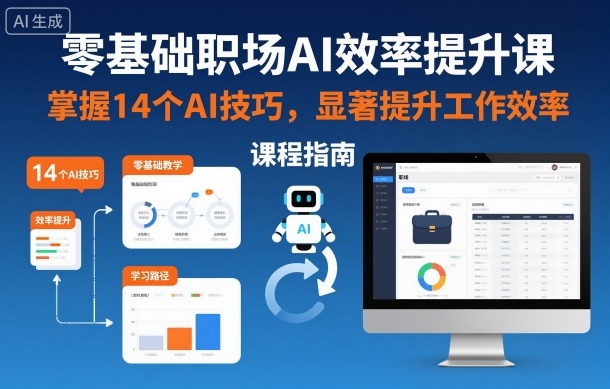 零基础职场AI效率提升课,掌握14个AI技巧,显著提升工作效率-卓别林资源社