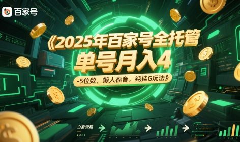 2025年百家号全托管，单号月入4-5位数，懒人福音，纯挂G玩法【揭秘】-卓别林资源社