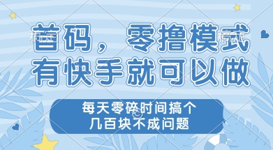 首码零撸项目，有快手就可以做，每天业务时间搞个几张不是问题【揭秘】-卓别林资源社