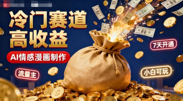 公众号冷门赛道，用AI做情感漫画，7天开通流量主，操作简单，小白可玩-卓别林资源社