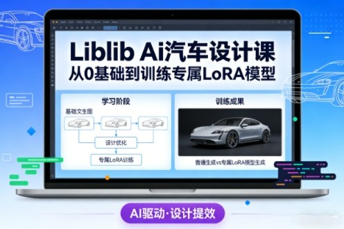 Liblib Ai汽车设计课，从0基础文生图，到教你训练专属设计和风格LoRA模型-卓别林资源社