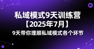 私域模式9天训练营【2025年7月】​9天带你理顺私域模式各个环节-卓别林资源社