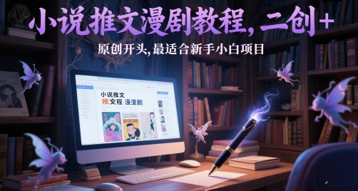 小说推文漫剧教程，二创+原创开头，最适合新手小白项目-卓别林资源社