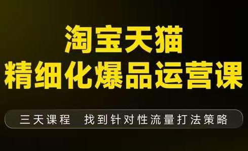 猫课子幽·淘宝天猫精细化爆品运营【音频+字幕+文档】(9月12-14杭州线下课)-卓别林资源社