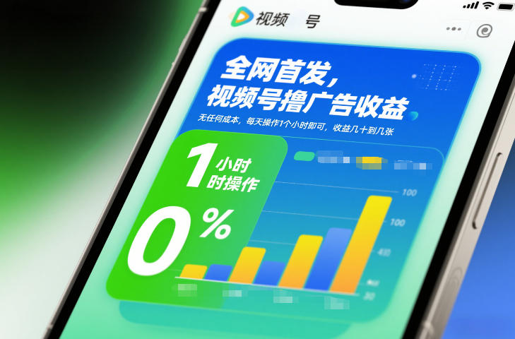 全网首发，视频号撸广告收益，无任何成本，每天操作1个小时即可，收益几十到几张-卓别林资源社