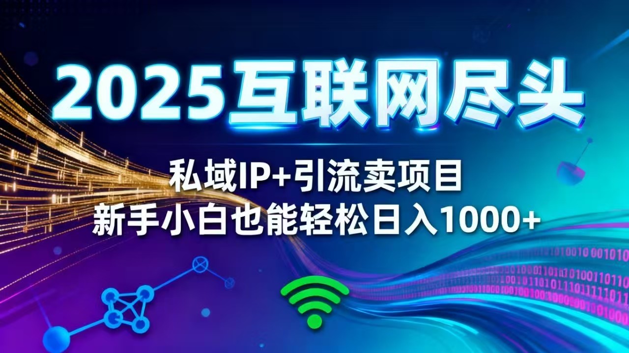 2025网创尽头王炸项目！私域 IP + 精准引流，新手小白在家躺赚日入 1000+-卓别林资源社