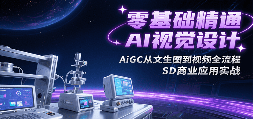 零基础精通AI视觉设计，AiGC从文生图到视频全流程，SD商业应用实战-卓别林资源社