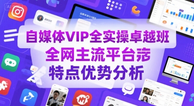 自媒体VIP全实操卓越班，全网主流平台特点优势分析-卓别林资源社