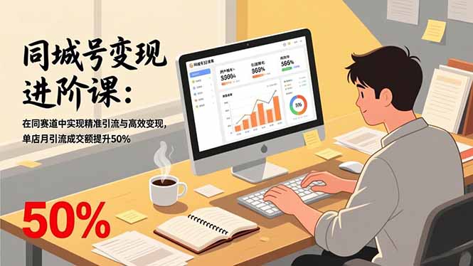 同城号变现进阶课：在同城赛道中实现精准引流与高效变现，单店月引流成交额提升50%-卓别林资源社