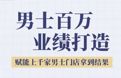 2025男士美业百万业绩打造，赋能上千家男士门店拿到结果-卓别林资源社