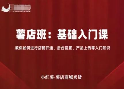 小红薯薯店商城卖货，基础入门课，教你如何进行店铺开通、后台设置、产品上传等入门知识-卓别林资源社