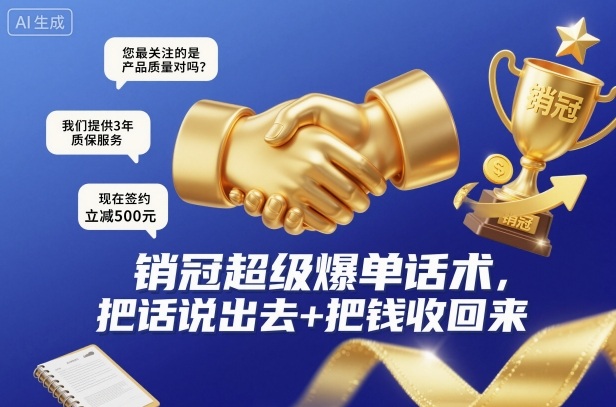 销冠超级爆单话术，把话说出去+把钱收回来-卓别林资源社