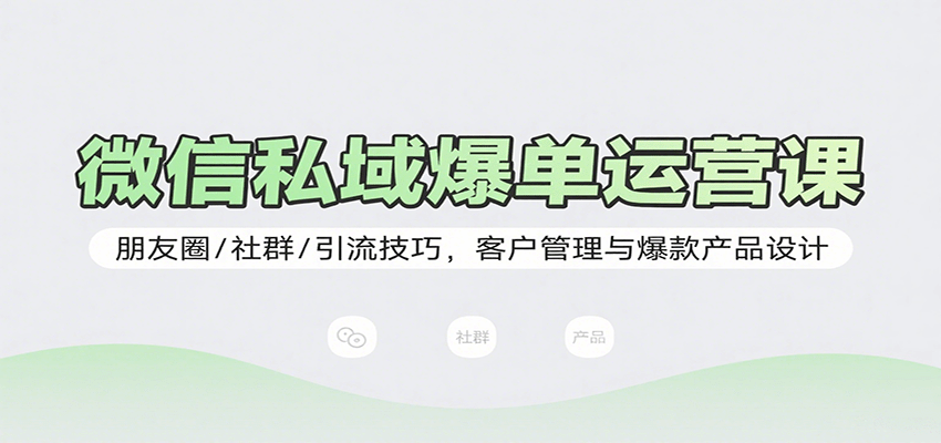 微信私域爆单运营课：朋友圈/社群/引流技巧，客户管理与爆款产品设计-卓别林资源社