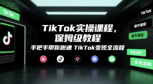 TikTok实操课程，保姆级教程，手把手带你跑通TikTok变现全流程-卓别林资源社