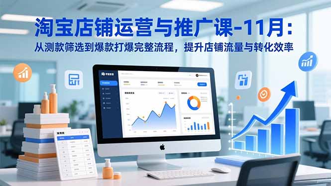 淘宝店铺运营与推广课-11月:从测款筛选到爆款打爆完整流程,提升店铺流量与转化效率-卓别林资源社