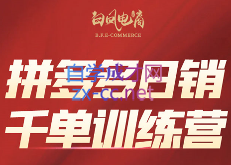 白凤电商·拼多多日销千单训练营(更新4月)-卓别林资源社
