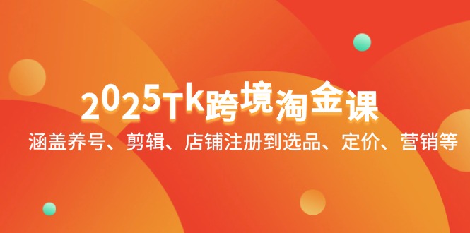 2025Tk跨境淘金课：涵盖养号、剪辑、店铺注册到选品、定价、营销等-卓别林资源社
