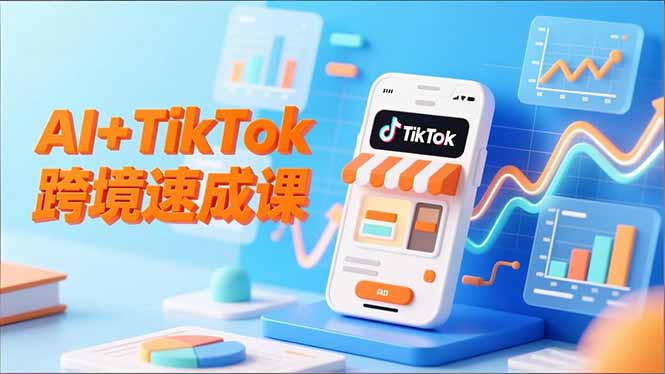AI+TikTok跨境速成课，智能翻译、店铺定位、流程拆解，7天高效上线运营-卓别林资源社