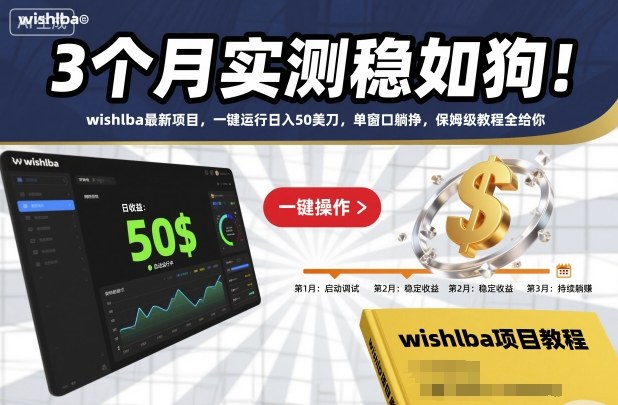 3个月实测稳如狗！wishlba最新项目，一键运行日入50美刀，单窗口躺挣，保姆级教程全给你【揭秘】-卓别林资源社