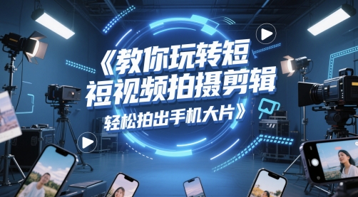 教你玩转短视频拍摄剪辑，轻松拍出手机大片-卓别林资源社