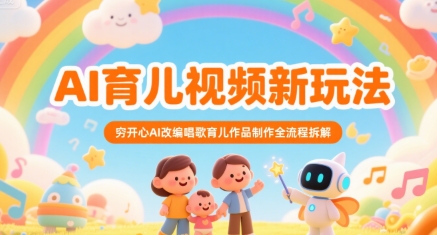 AI育儿视频新玩法，穷开心AI改编唱歌育儿作品制作全流程拆解-卓别林资源社
