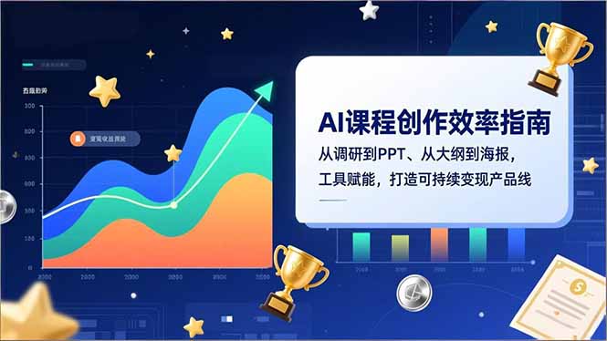 AI课程创作效率指南，从调研到PPT、从大纲到海报，工具赋能，打造可持续变现产品线-卓别林资源社