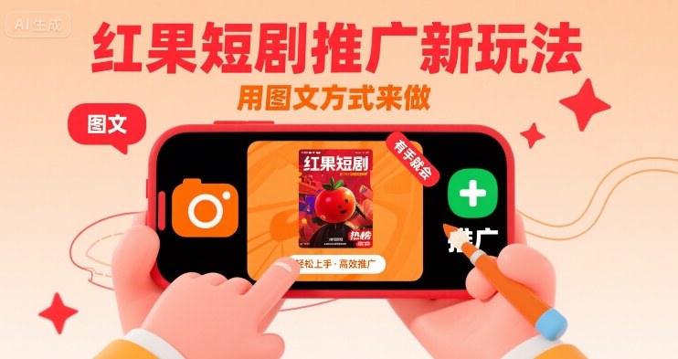 红果短剧推广新玩法，用图文方式来做，有手就会-卓别林资源社