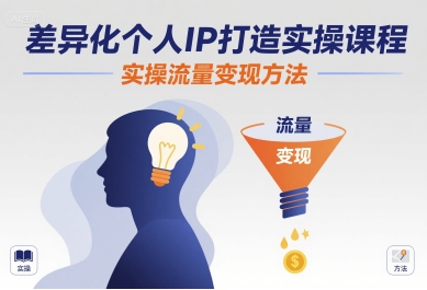 差异化个人IP打造实操课程，实操流量变现方法-卓别林资源社