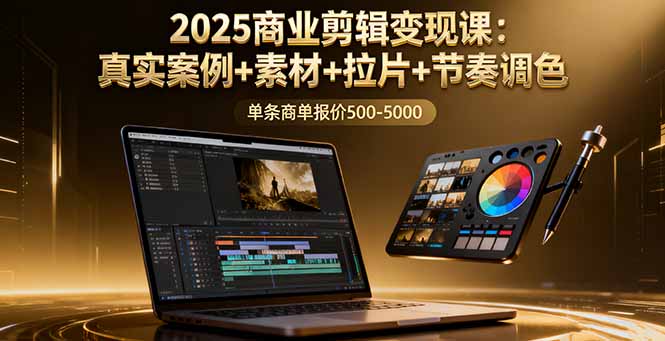 2025商业剪辑变现课：真实案例+素材+拉片+节奏调色，单条商单报价500-5000-卓别林资源社