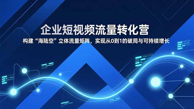 企业短视频流量转化营，构建“海陆空”立体流量矩阵，实现从0到1的破局与可持续增长-卓别林资源社