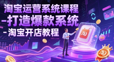 淘宝运营系统课程-打造爆款系统-淘宝开店教程-卓别林资源社