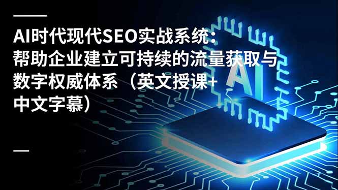 AI时代现代SEO实战系统:帮助企业建立可持续的流量获取与数字权威体系(英文授课+中文字幕-卓别林资源社