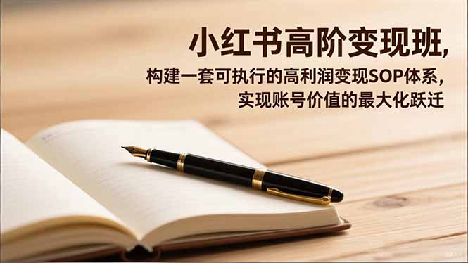 小红书高阶变现班，构建一套可执行的高利润变现SOP体系，实现账号价值的最大化跃迁-卓别林资源社