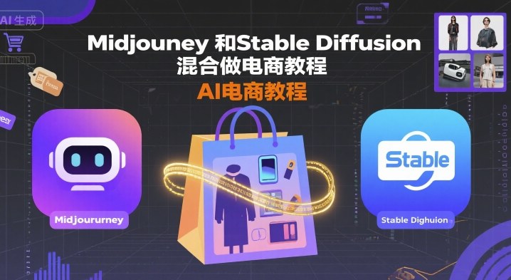 Midjourney和Stable Diffusion混合做电商教程-ai电商教程-卓别林资源社