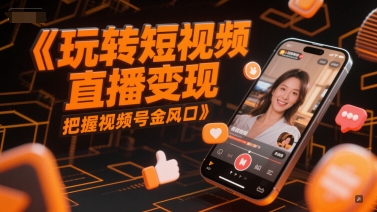 玩转短视频直播变现，把握视频号金风口-卓别林资源社